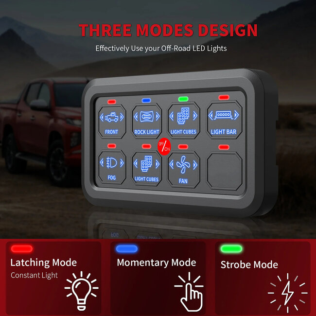 81503 Ψηφιακό Πάνελ Ελέγχου Φωτισμού DIY Bluetooth για Οχήματα με 8 Διακόπτες On/Off DC 12-24V Max 1200W 60A Αδιάβροχο IP65 Μ12 x Π7 x Υ1.5cm - 2 Χρόνια Εγγύηση - 11