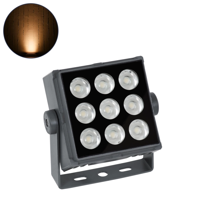  FLOODTINY 90367 Προβολέας Σποτ Wall Washer LED 27W 2835lm 3° DC 24V Αδιάβροχο IP65 Ultra Θερμό Λευκό 2200K Dimmable - Bridgelux SMD Chip - Γκρι Ανθρακί - Μ13.8 x Π16.4 x Υ7cm - 3 Χρόνια Εγγύηση