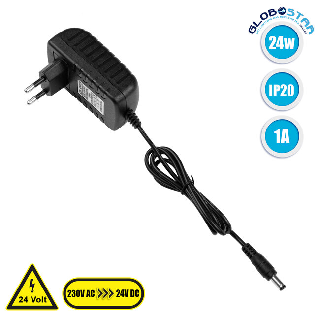 73082 Τροφοδοτικό LED Πλαστικό 24W DC 24V 1A IP20 M8 x Π5 x Υ3.3cm - 1