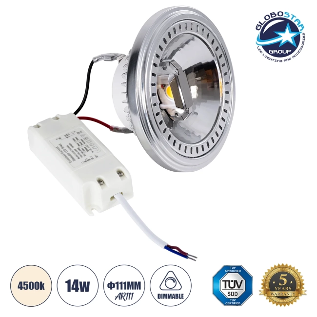 DARKO 60382 Σποτ AR111 LED 14W 1638lm 40° AC 220-240V IP20 Φυσικό Λευκό 4500K Dimmable - Indirect Anti-Glare Reflector - Bridgelux High Lumen COB Gen2 & TÜV SÜD Driver - Μ11.1 x Π11.1 x Υ6.6cm - 3 Χρόνια Εγγύηση DARKO 60382 Σποτ AR111 LED 14W 1638lm 40° AC 220-240V IP20 Φυσικό Λευκό 4500K Dimmable - Indirect Anti-Glare Reflector - Bridgelux High Lumen COB Gen2 & TÜV SÜD Driver - Μ11.1 x Π11.1 x Υ6.6cm - 3 Χρόνια Εγγύηση