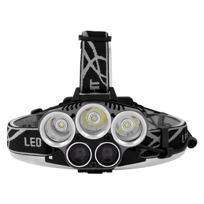 79058 Φακός Κεφαλής Επαναφορτιζόμενος LED CREE XML2-T6 Chip 50 Watt 5000lm με 2 x 18650 Μπαταρίες 5200mAh Ψυχρό Λευκό 6000K - 6