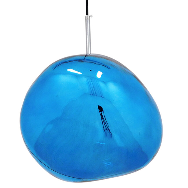 Μοντέρνο Κρεμαστό Φωτιστικό Οροφής Μονόφωτο Γυάλινο Μπλε Φ28  DIXXON BLUE 01463 - 5