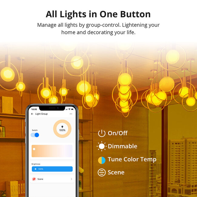 80072 SONOFF B05-BL-A60 - LED BULB E27 A60 806lm 9W WiFi+Bluetooth RGBW (RED + Green + Blue + Cool White) Dimming Smart Bulb RGBW - 13