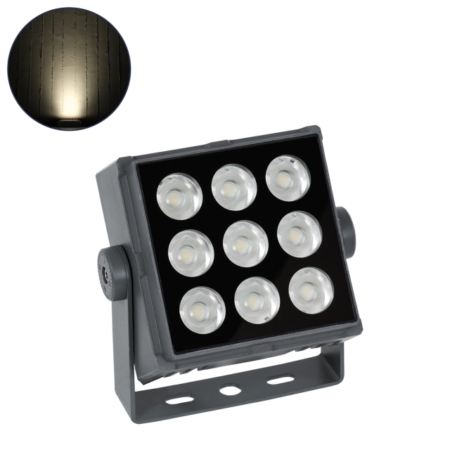  FLOODTINY 90369 Προβολέας Σποτ Wall Washer LED 27W 3105lm 3° DC 24V Αδιάβροχο IP65 Φυσικό Λευκό 4500K Dimmable - Bridgelux SMD Chip - Γκρι Ανθρακί - Μ13.8 x Π16.4 x Υ7cm - 3 Χρόνια Εγγύηση