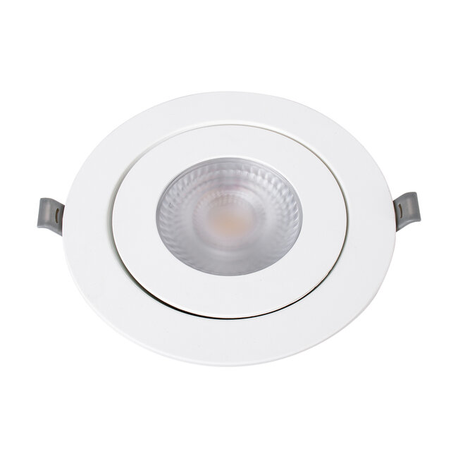 LEXIS JOINT 60989 Χωνευτό LED Κινούμενο Spot Downlight 12W 1140lm 45° AC 220-240V IP44 Φ15.8cm x Υ4.1cm - Στρόγγυλο - Λευκό - Θερμό Λευκό 2700K - Bridgelux Chip - TÜV Certified Driver - 5 Years Warranty - 8