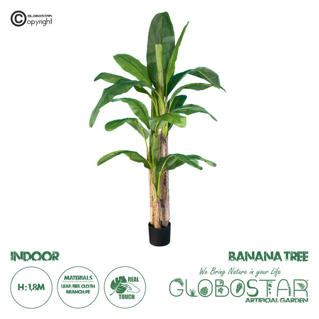 Artificial Garden BANANA TREE 20017 Τεχνητό Διακοσμητικό Φυτό Μπανανιά - Μπανανόδεντρο Υ180cm