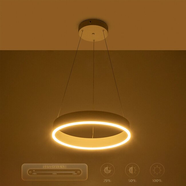 VENOM 61174 Μοντέρνο Κρεμαστό Φωτιστικό Οροφής LED 30W 3513lm 120° AC 220-240V IP20 Ρυθμιζόμενο Λευκό CCT με Χειριστήριο από 2700K έως 6000K Dimmable - Lumileds SMD Chip - Λευκό Ματ - Μ40 x Π40 x Υ6.5cm - 3 Χρόνια Εγγύηση - 11