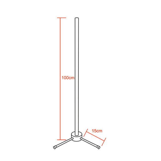Μοντέρνο Minimal Επιδαπέδιο Μαύρο Φωτιστικό 100cm LED 16 Watt με Ασύρματο Χειριστήριο RF & Dimmer RGB Πολύχρωμο  ALIEN Design GLOBO-100-8 - 2