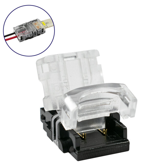 70720 Αδιάβροχος Ταχυσύνδεσμος Ένωσης IP65 - Strip To Cable Connector για Ένωση 1 x Μονόχρωμης Αδιάβροχης Ταινίας LED Πλάτους 10mm με 1 x Καλώδιο Τροφοδοσίας - 2
