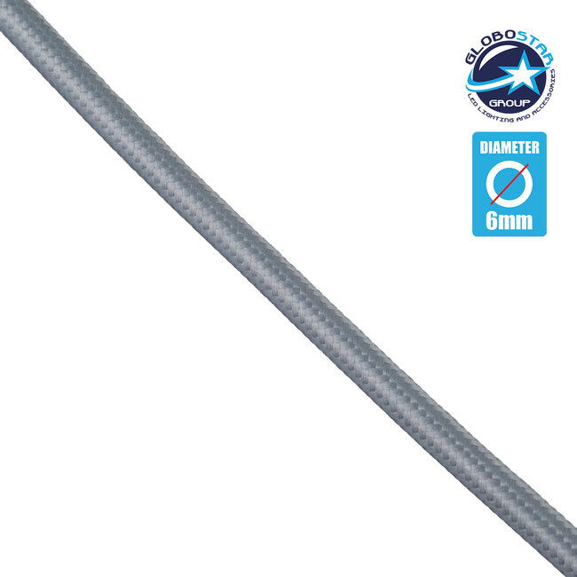 77612 Στρογγυλό Υφασμάτινο Καλώδιο 2 x 0.75mm² Ασημί - 1