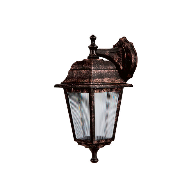 SOLME 203-0216 Vintage Επιτοίχιο Φωτιστικό Φαναράκι Μονόφωτο 1 x E27 IP44 Χάλκινο Πλαστικό Σώμα - Μ19 x Π15 x Υ35cm