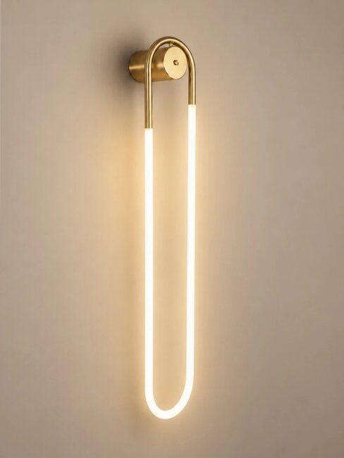 kelvo® LYRA KLV-101-0504 Φωτιστικό Τοίχου / Απλίκα LED 36W 3600lm 360° AC 220-240V IP20 Ρυθμιζόμενο Λευκό CCT με Διακόπτη στο Driver 2700K/4500K/6000K Triac Dimmable - Lumileds SMD Chip & ENEC/TÜV Driver - Σατινέ Χρυσό Βούρτσας - Μ20 x Π16 x Υ120cm - 5 Χρόνια Εγγύηση - 3