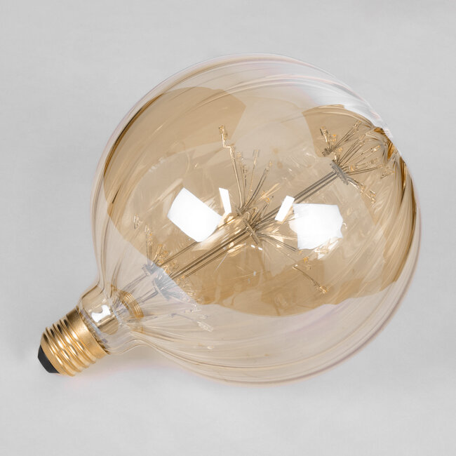 99211 Λάμπα LED MTX Diode HP E27 G150 PUMPKIN Γλόμπος 1.6W 140lm 360° AC 220-240V IP20 Φ15 x Υ19cm Ultra Θερμό Λευκό 2200K με Μελί Γυαλί - 3 Χρόνια Εγγύηση - 4