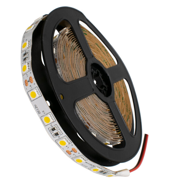 LUMAR 70022 Ταινία LED 14.4W/m 1296lm/m 120° DC 12V IP20 60 x SMD5050 Chip/m Θερμό Λευκό 2700K Dimmable - Sanan SMD Chip - Μ500 x Π1 x Υ0.2cm - Ρολό 5 Μέτρων - 5 Χρόνια Εγγύηση