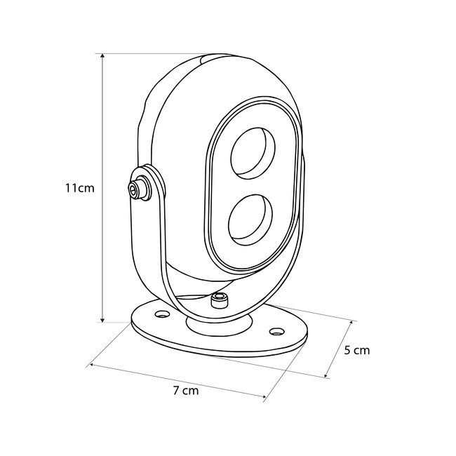 FLOODIS GLB-103-0031 Προβολέας Σποτ Wall Washer LED 4W 360lm 24° AC 220-240V Αδιάβροχο IP65 Θερμό Λευκό 2700K - Sanan SMD Chip - Γκρι Ανθρακί Ματ - Μ7 x Π5 x Υ11cm - 3 Χρόνια Εγγύηση - 5