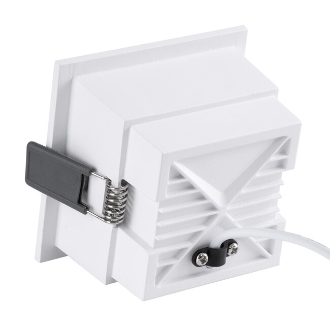 PLUTO-M 60270 Χωνευτό LED Spot Downlight TrimLess Μ8.4xΠ8.4cm 10W 1300lm 38° AC 220-240V IP20 Μ8.4 x Π8.4 x Υ5.9cm - Τετράγωνο - Λευκό με Μαύρο Κάτοπτρο & Anti-Glare HoneyComb - Φυσικό Λευκό 4500K - Bridgelux COB - 5 Years Warranty - 4
