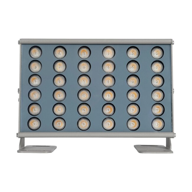 FLOODHENO 999-0263 Προβολέας Σποτ Wall Washer LED 24W 2040lm 30° AC 220-240V Αδιάβροχο IP67 Ultra Θερμό Λευκό 2200K - Bridgelux SMD Chip - Γκρι - Μ24 x Π11 x 16.5cm - 3 Χρόνια Εγγύηση - 3