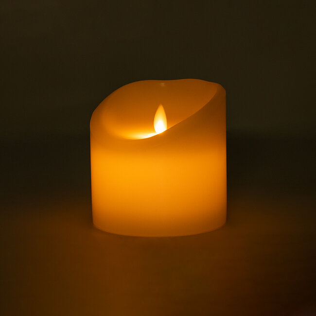 FIREFLAME 79541 Διακοσμητικό Realistic Κερί Παραφίνης με LED Εφέ Κινούμενης Φλόγας - Μπαταρίας & Ασύρματο Χειριστήριο IR Θερμό Λευκό 3000K Dimmable - Φ10 x Υ10cm
