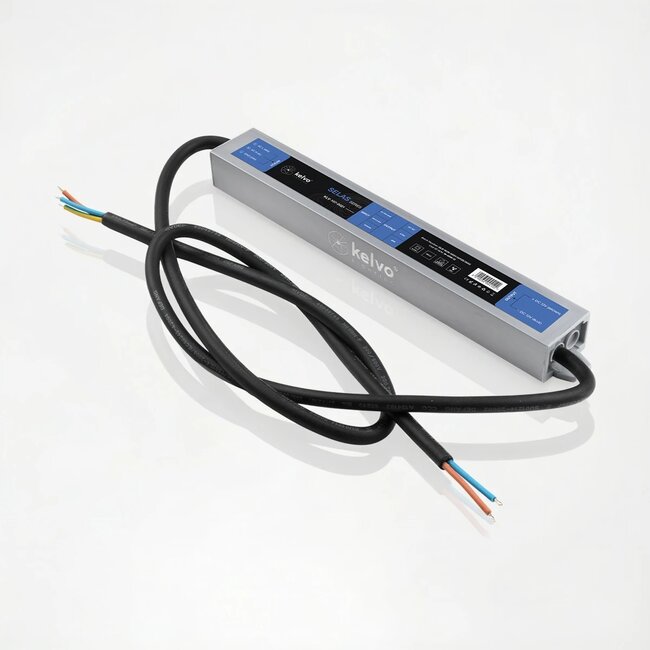kelvo® SELAS KLV-107-0021 Τροφοδοτικό/Μετασχηματιστής Class II SELV 45W 3.75A AC 220-240V σε DC 12V Αδιάβροχο IP67 - Γκρι Ανθρακί Ματ - Μ22 x Π3 x Υ2cm - 5 Χρόνια Εγγύηση - 6