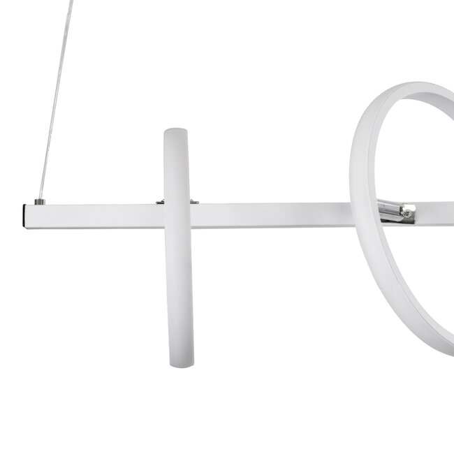 CIRCOLARE 61320 Κρεμαστό Φωτιστικό Οροφής Design LED CCT 75W 8400lm 360° AC 220-240V - Εναλλαγή Φωτισμού μέσω Τηλεχειριστηρίου All In One Ψυχρό 6000k+Φυσικό 4500k+Θερμό 2700k Dimmable Μ120 x Π25 x Υ25cm - Λευκό - 5