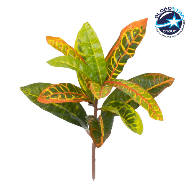 MIXED CROTON 78235 Τεχνητό Φυτό Κρότωνας Μιξ - Μπουκέτο Διακοσμητικών Φυτών - Κλαδιών με Φύλλωμα Πράσινο - Πορτοκαλί - Κίτρινο Υ35cm