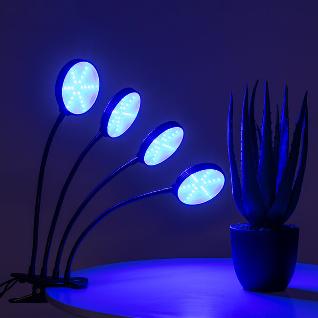 79654 Grow Light Full Spectrum LED Φωτιστικό Ανάπτυξης Φυτών Γλάστρας με 4 Κινούμενες Κεφαλές & Βάση Clip SMD 2835 20W 160° DC 5V IP20 με Dimmer & Timer Εσωτερικού Χώρου για Κάλυψη Επιφάνειας 1m x 1m Πλήρους Φάσματος Φωτισμού - 12