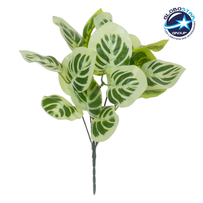 WHITE PEPEROMIA 78276 Τεχνητό Φυτό Πεπερόμια Λευκή - Μπουκέτο Διακοσμητικών Φυτών - Κλαδιών με Φύλλωμα Πράσινο - Λευκό Υ33cm