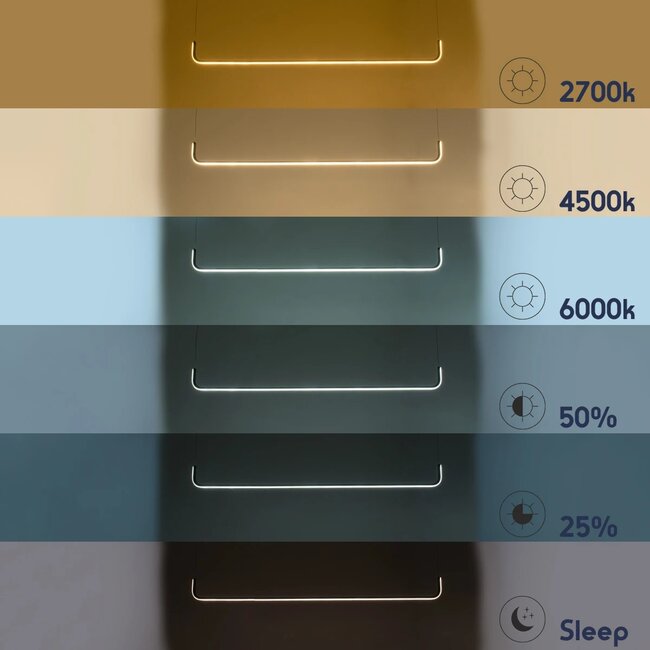 LINARIA 60923 Μοντέρνο Κρεμαστό Φωτιστικό Οροφής LED 36W 4150lm 180° AC 220-240V IP20 Ρυθμιζόμενο Λευκό CCT με Χειριστήριο από 2700K έως 6000K Dimmable - Lumileds SMD Chip - Χρυσό Βούρτσας - Μ120 x Π2 x Υ10cm - 3 Χρόνια Εγγύηση - 8