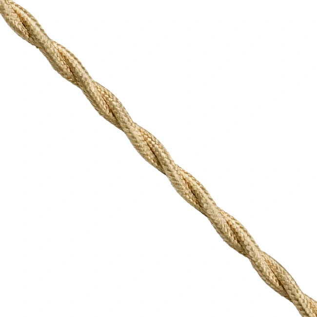 77624 Πλεκτό Υφασμάτινο Καλώδιο 2 x 0.75mm² Μπέζ - 2