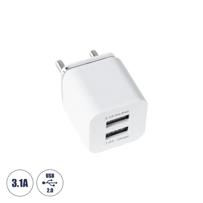 79701 Φορτιστής Πρίζας Charger 1x Type-A USB Port 1.0 & 1x Type-A USB Port 2.1 For IPad DC 5V 3.1A Max 15W 79701 Φορτιστής Πρίζας Charger 1x Type-A USB Port 1.0 & 1x Type-A USB Port 2.1 For IPad DC 5V 3.1A Max 15W