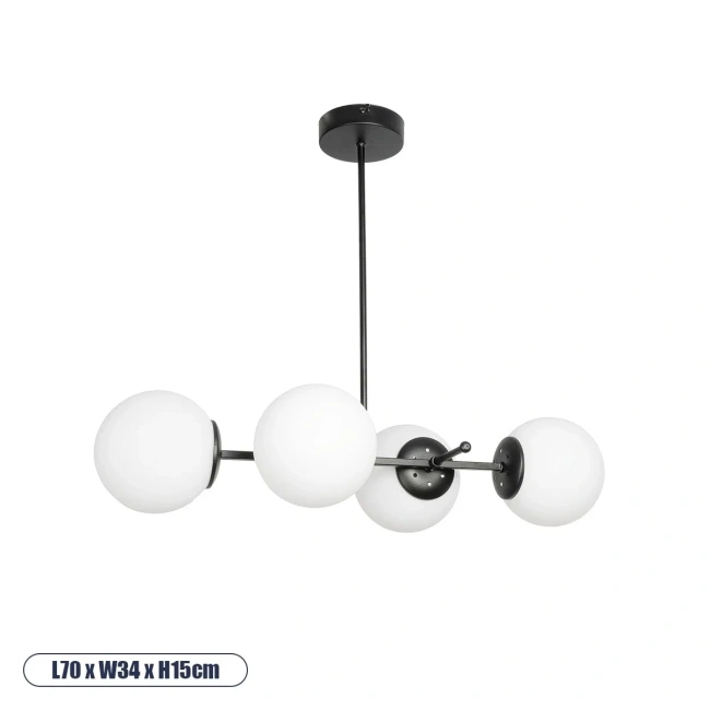GLOBUS 203-0104 Μοντέρνο Φωτιστικό Οροφής με Ντουί 4 x E27 AC 220-240V IP20 - Λευκό & Μαύρο - Μ70 x Π34 x Υ15cm GLOBUS 203-0104 Μοντέρνο Φωτιστικό Οροφής με Ντουί 4 x E27 AC 220-240V IP20 - Λευκό & Μαύρο - Μ70 x Π34 x Υ15cm