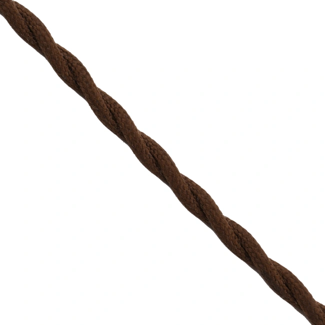 77626 Πλεκτό Υφασμάτινο Καλώδιο 2 x 0.75mm² Καφέ - 2