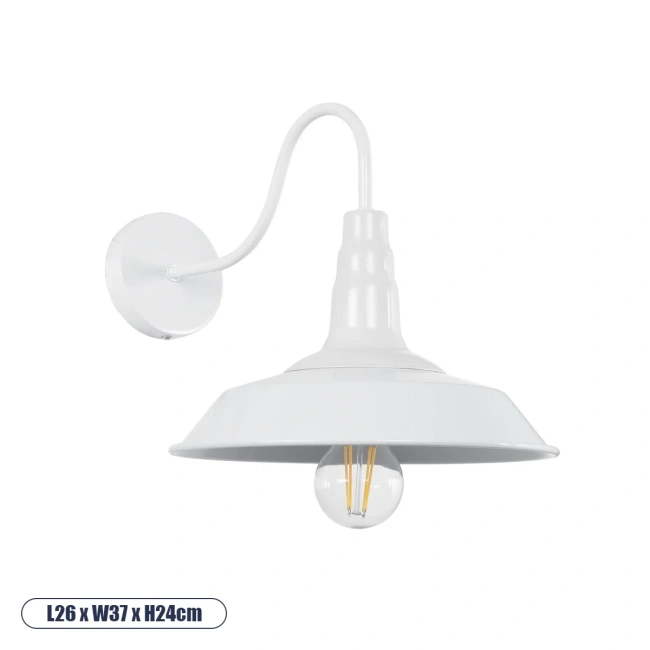 RAY 01066 Vintage Φωτιστικό Τοίχου - Απλίκα με Ντουί 1 x E27 AC 220-240V IP20 - Λευκό - Μ26 x Π37 x Υ32cm RAY 01066 Vintage Φωτιστικό Τοίχου - Απλίκα με Ντουί 1 x E27 AC 220-240V IP20 - Λευκό - Μ26 x Π37 x Υ32cm
