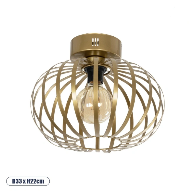 STAR 202-0050 MODERN CEILING GRID LIGHT 1 X E27 IP20 GOLD METAL - L40 X W40 X H27CM
