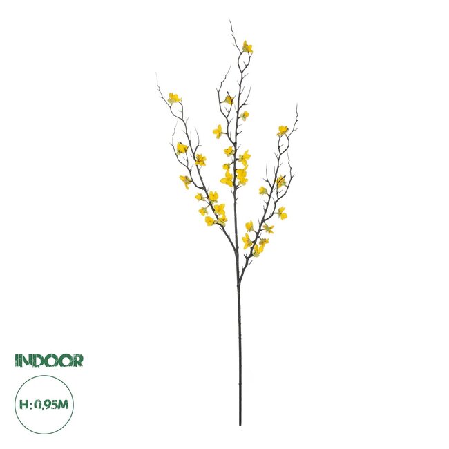 Artificial Garden YELLOW JUNGLE GERANIUM BLOSSOM BRANCH 21460 Τεχνητό Διακοσμητικό Κλαδί Κίτρινο Γεράνι Y95cm