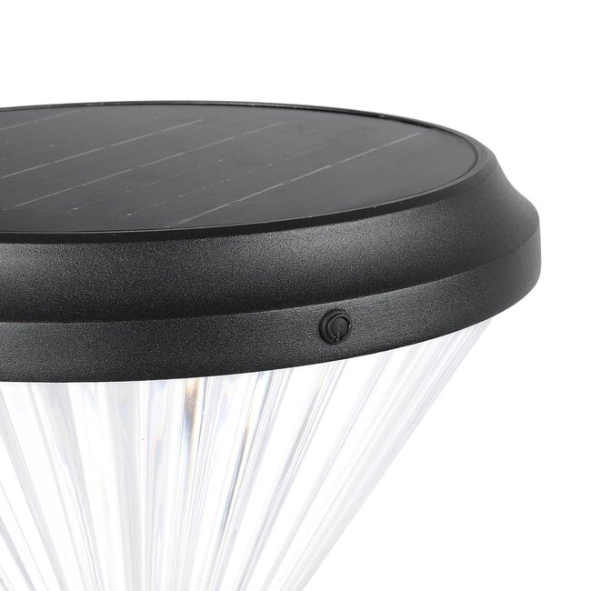 VEGGIE 90522 Φωτιστικό Κολωνάκι Κήπου LED 10W 500lm 120° με Ενσωματωμένο Φωτοβολταϊκό Panel 6V 2W & Επαναφορτιζόμενη Μπαταρία Li-ion 3.2V 6000mAh με Αισθητήρα Ημέρας-Νύχτας Αδιάβροχο IP65 Ψυχρό Λευκό 6000K - Sanan SMD Chip - Μαύρο - Μ26 x Π26 x Υ60cm - 2 Χρόνια Εγγύηση - 4