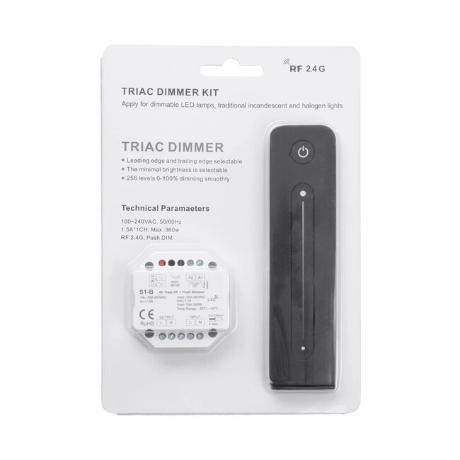 73124 S1-B+R11 SKYDANCE ΣΕΤ Dimmer & Ασύρματο Χειριστήριο Αφής 1 Group RF 2.4Ghz 1.5A Max AC100-240V (360W) - DC 3V IP20 - 5 Χρόνια Εγγύηση - 9