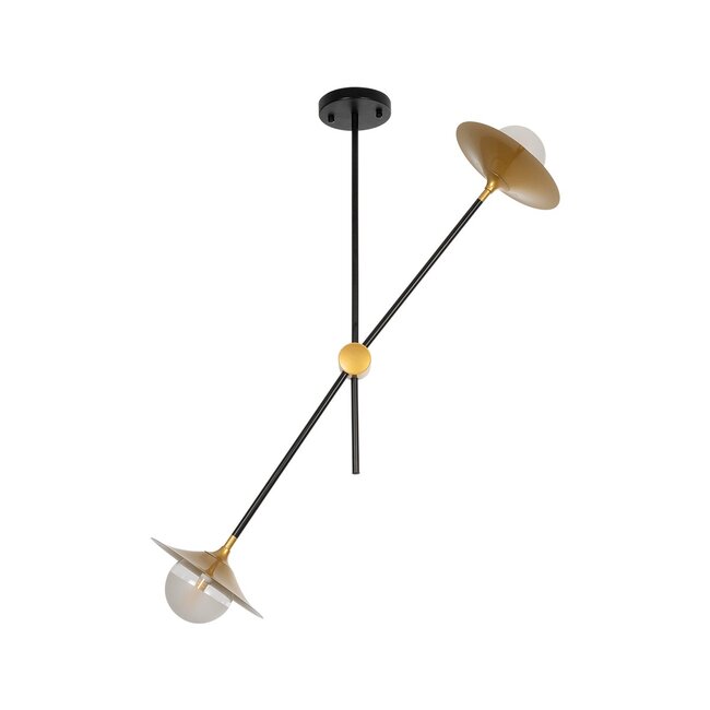 JOLIET 999-0043 Μοντέρνο Φωτιστικό Οροφής με Ντουί 2 x G9 AC 220-240V IP20 - Μαύρο & Χρυσό - Μ93 x Π20 x Υ106cm