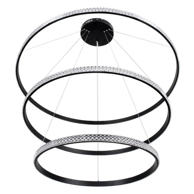kelvo® DIAMOND KLV-101-0241 Κρεμαστό Φωτιστικό Οροφής LED 150W 15000lm 180° AC 220-240V IP20 Ρυθμιζόμενο Λευκό CCT με Χειριστήριο από 2700K έως 6000K Dimmable - Lumileds SMD Chip - Μαύρο Ματ - Μ100 x Π100 x Υ100cm - 3 Χρόνια Εγγύηση - 5