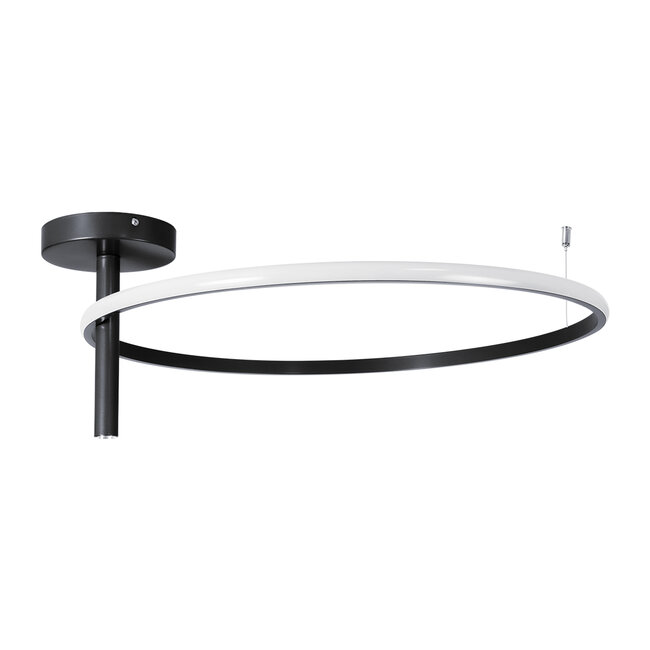 VERONA 61223 Φωτιστικό Οροφής Δαχτυλίδι-Κύκλος LED CCT 36W 4032lm 360° AC 220-240V - Εναλλαγή Φωτισμού μέσω Διακόπτη On/Off All In One Ψυχρό 6000k+Φυσικό 4500k+Θερμό 2700K Φ60 x Υ23cm - Μαύρο - 10