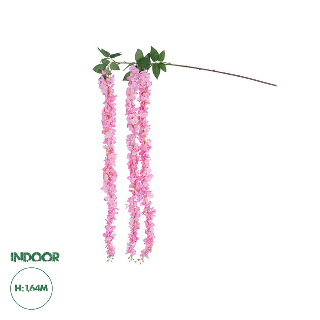 Artificial Garden PINK WISTERIA FLOWER BRANCH 21518 Τεχνητό Διακοσμητικό κλαδί Βιστέρια Ροζ Φ45 x Υ120cm