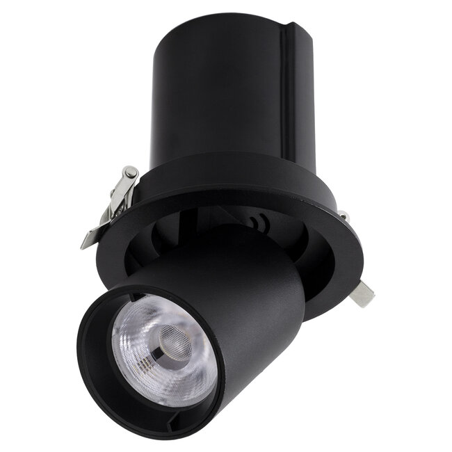 VIRGO-M 60308 Χωνευτό LED Spot Downlight TrimLess Φ11cm 12W 1560lm 36° AC 220-240V IP20 Φ11cm x Υ11.5cm - Στρόγγυλο - Μαύρο - Φυσικό Λευκό 4500K - Bridgelux COB - 5 Years Warranty - 3