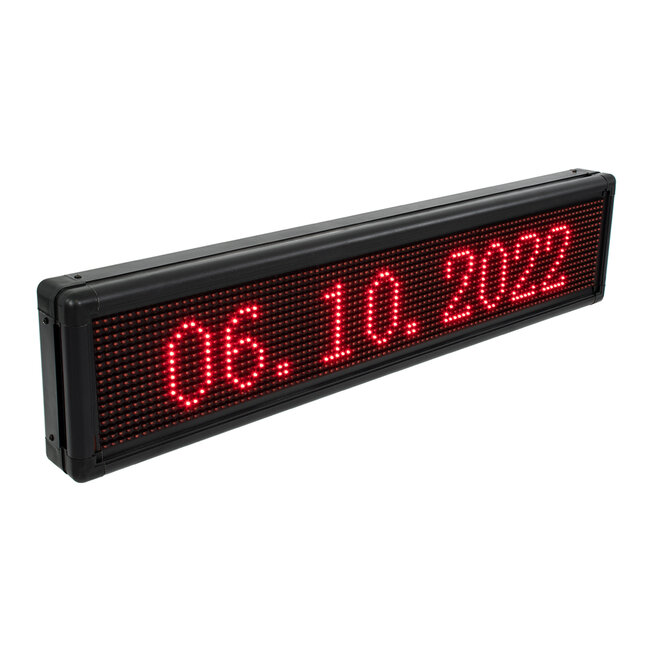 S-90983 Κυλιόμενη Ψηφιακή Επιγραφή P10 LED DIODE 5mm AC 220-240V με Wi-Fi - Αδιάβροχή IP54 - Μονής Όψης - Μ104 x Π9 x Υ23cm Κόκκινο - 7