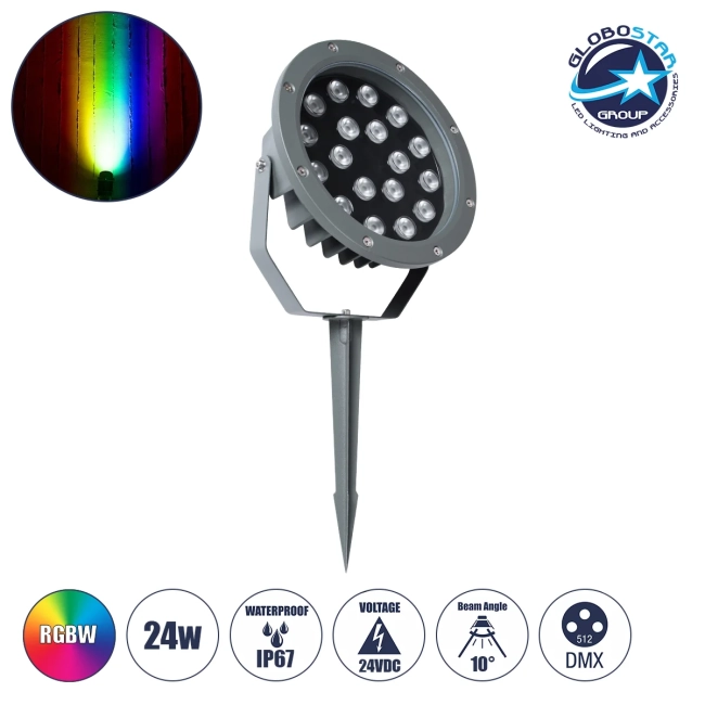TREELIGHT-RIVA 90366 Σποτ Φωτισμού Ειδικό για Φυτά - Δέντρα με Βάση Κήπου / Καρφωτό LED 24W 2040lm 10° DC 24V Αδιάβροχο IP67 Φ20.5 x Υ6.5cm RGBW DMX512 - Γκρι Ανθρακί - 3 Years Warranty TREELIGHT-RIVA 90366 Σποτ Φωτισμού Ειδικό για Φυτά - Δέντρα με Βάση Κήπου / Καρφωτό LED 24W 2040lm 10° DC 24V Αδιάβροχο IP67 Φ20.5 x Υ6.5cm RGBW DMX512 - Γκρι Ανθρακί - 3 Years Warranty