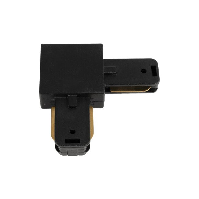 EUROTRACK-1PH 60905 Μονοφασικός Σύνδεσμος Γ Ράγας 2 Καλωδίων 1L+1N για Σύστημα Ράγας Eurotrack-1PH AC 220-240V IP20 - Μαύρο Ματ - Μ6.5 x Π6.5 x Υ1.6cm
