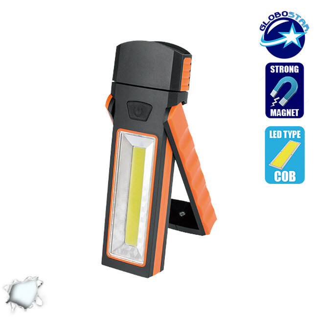 Φορητός Φακός LED με Περιστρεφόμενο Πάνω Μέρος και Πλαϊνό COB  07014 - 1