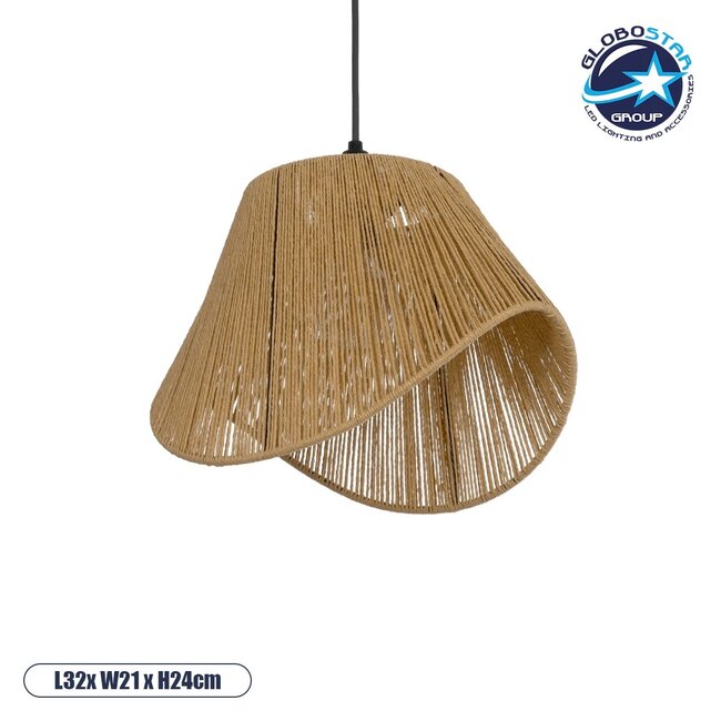 ELDA 205-0032 Boho Κρεμαστό Φωτιστικό Οροφής με Ντουί 1 x E27 AC 220-240V IP20 - Μπεζ - M32 x Π21 x Υ24cm ELDA 205-0032 Boho Κρεμαστό Φωτιστικό Οροφής με Ντουί 1 x E27 AC 220-240V IP20 - Μπεζ - M32 x Π21 x Υ24cm