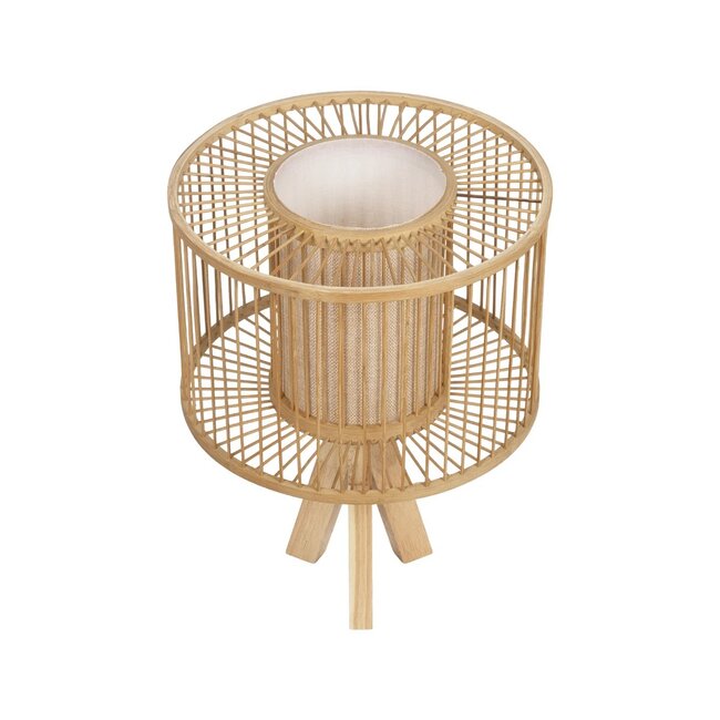 TULUM 01993 Boho Επιτραπέζιο Φωτιστικό Πορτατίφ με Ντουί 1 x E27 AC 220-240V IP20 - Μπεζ - Μ30 x Π30 x Υ40cm - 5