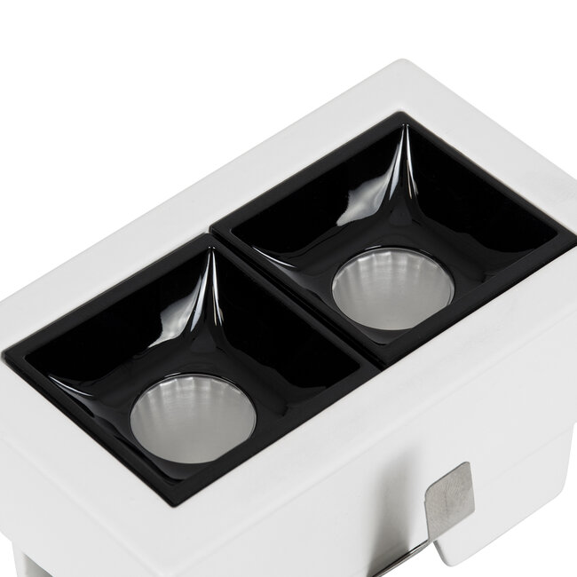 LUMINAR SUPERIOR 60316 Χωνευτό LED Spot Downlight TrimLess 4W 560lm 36° AC 220-240V IP20 Μ7.5 x Π4.3 x Υ4.5cm - Λευκό με Μαύρο Κάτοπτρο - Φυσικό Λευκό 4500K - Bridgelux High Lumen Chip Gen2 - TÜV Certified Driver - 5 Years Warranty - 8