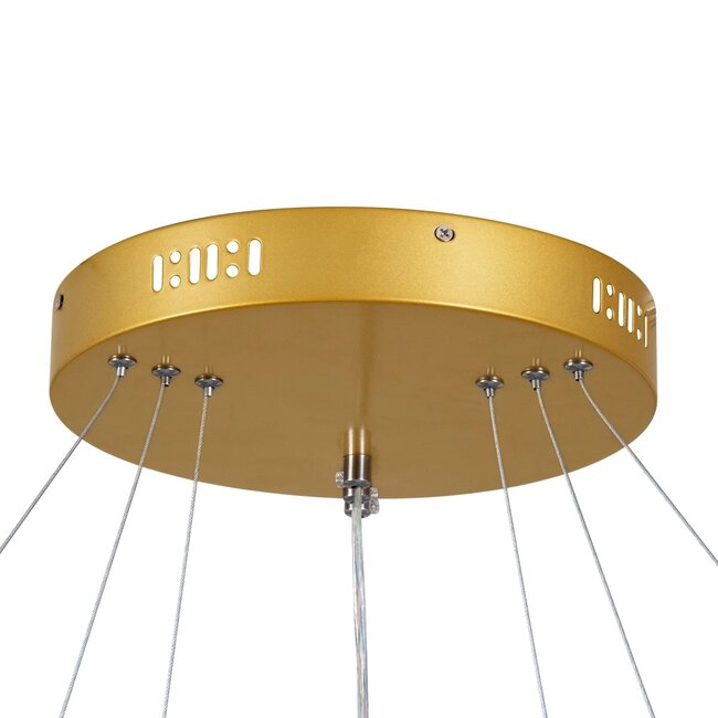 kelvo® DIAMOND KLV-101-0240 Κρεμαστό Φωτιστικό Οροφής LED 120W 12000lm 180° AC 220-240V IP20 Ρυθμιζόμενο Λευκό CCT με Χειριστήριο από 2700K έως 6000K Dimmable - Lumileds SMD Chip - Χρυσό Πλατίνα - Μ80 x Π80 x Υ80cm - 3 Χρόνια Εγγύηση - 9